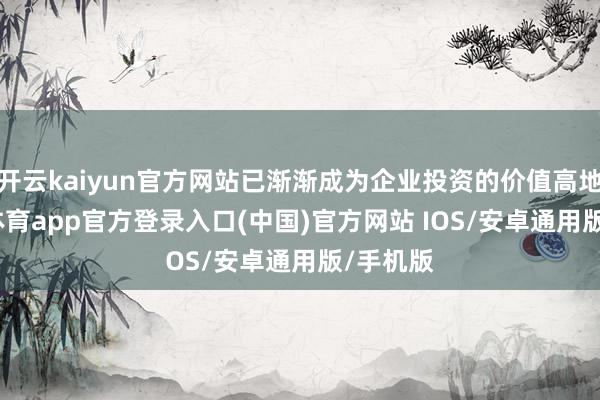 开云kaiyun官方网站已渐渐成为企业投资的价值高地-kai云体育app官方登录入口(中国)官方网站 IOS/安卓通用版/手机版