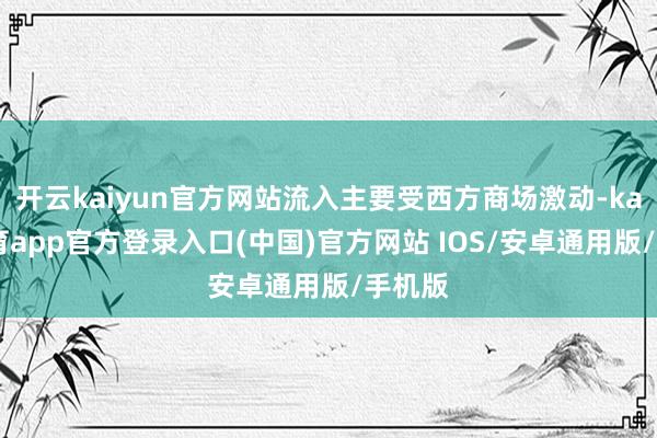 开云kaiyun官方网站流入主要受西方商场激动-kai云体育app官方登录入口(中国)官方网站 IOS/安卓通用版/手机版