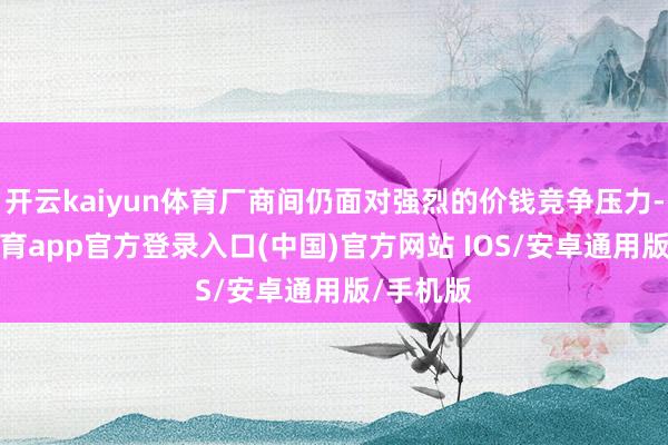 开云kaiyun体育厂商间仍面对强烈的价钱竞争压力-kai云体育app官方登录入口(中国)官方网站 IOS/安卓通用版/手机版